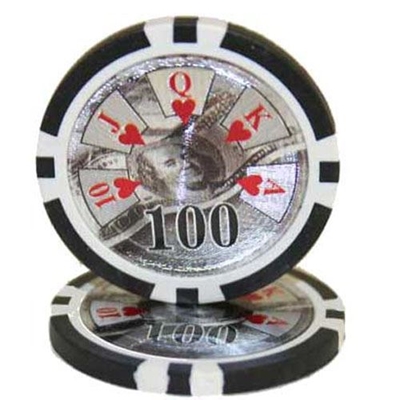 Picture of 12938 BENJAMIN FRANKLIN POKER CHIPS  14gr /100$ (roll of 25pcs)