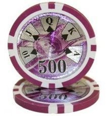 Picture of BENJAMIN FRANKLIN POKER CHIPS  14gr /500$ (roll of 25pcs)