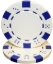 Roll of 50 white and blue dice poker chips, 11.5 g each