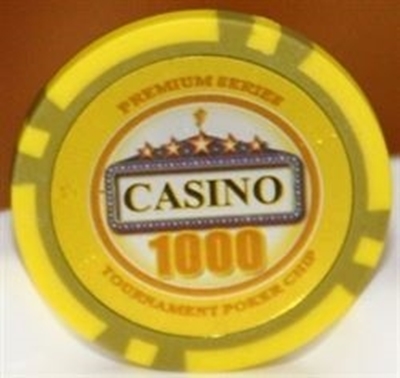 Casino poker chip, 1000 dollars, 14 g