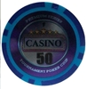 Casino poker chip, 50 dollars, 14 g