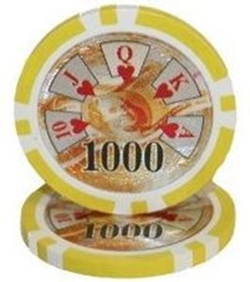 Picture of 12302 Benjamin Franklin poker chips set 500ocs -14gr -Tournament