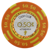 Picture of 12789 Cash club poker chips 14gr - $0,50- (Roll of 25 pcs)