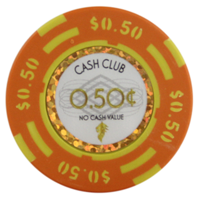 Picture of 12789 Cash club poker chips 14gr - $0,50- (Roll of 25 pcs)