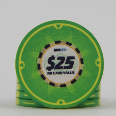 Picture of 13634-Ceramic Poker chip HotGen $25 /roll of 25