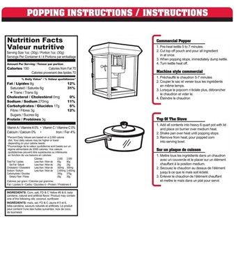 Picture of 70204 Bullseye 4 oz Pre-Measured Popcorn – 36 Packs | 144 Servings