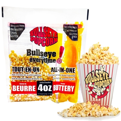 Bullseye 4 oz pre-measured popcorn 36 packs
