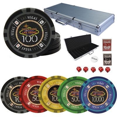 Picture of 12323 Poker chips set 500 pcs 14gr LAS VEGAS  Tournament