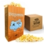 Orange popcorn bag 1oz with flat bottom and popcorn