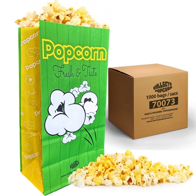 Picture of 70073- Popcorn bags 3oz with flat bottom -Box of 1000