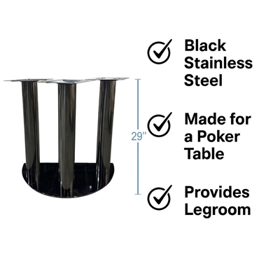 Picture of 10320 Black Stainless Steel Poker Table Base – 29'' Height