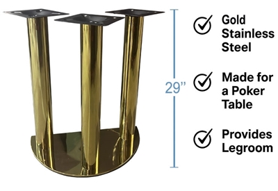 Picture of 10321 GOLD Stainless Steel Poker Table Base – 29'' Height