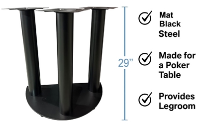 Picture of 10322 Mat black steel Poker Table Base – 29'' Height