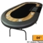 Supreme dealer 84-inch poker table with black top and folding legs