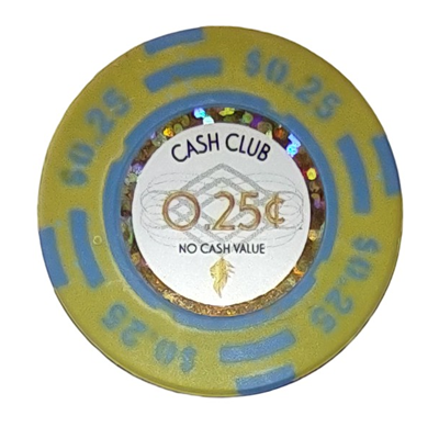 Picture of 12788 Cash club poker chips 14gr - $0,25- (Roll of 25 pcs)